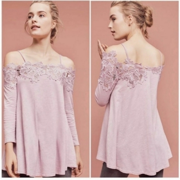 Meadow Rue Tops - Anthropologie Meadow Rue Laceline Off-The-Shoulder Top SP
